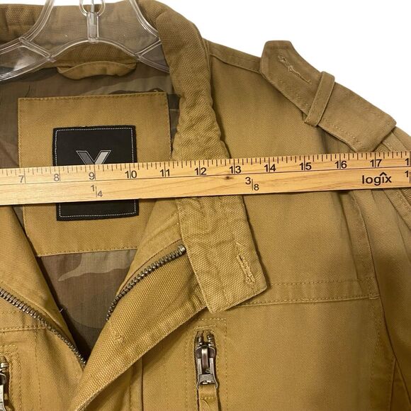 X Ray Military Utility Field Men’s Jacket M Khaki Canvas Zipped Lined Camo - Picture 6 of 10